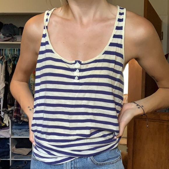 Old Navy Striped Flowy Racerback Tank - Picture 2 of 3